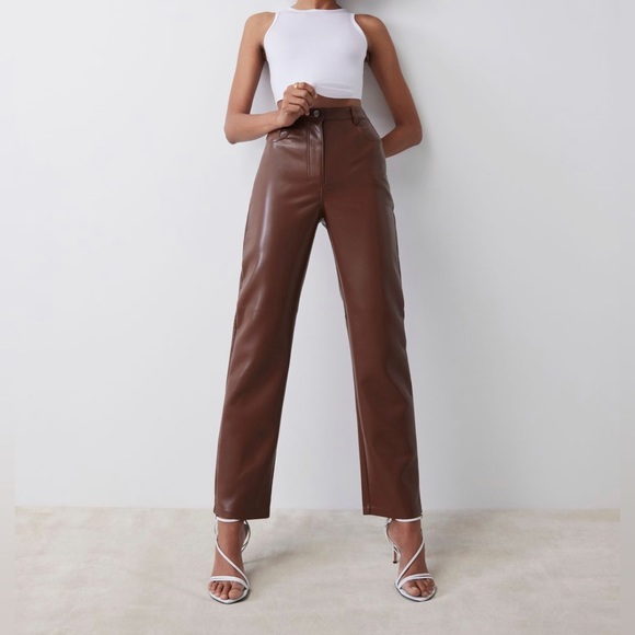 NWT Aritzia Melina High Waisted Leather Pants - Picture 6 of 8